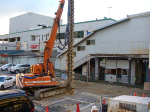 新瀬戸駅の工事の様子