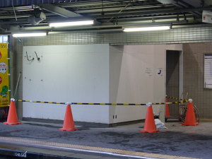 上りホームの工事