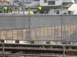 変電所横の基礎工事