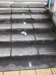 上りホーム入口の階段