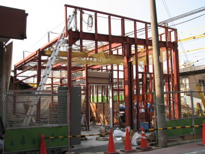 瓢箪山駅の駅舎工事