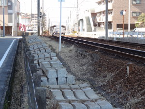 印場駅東の曲線部