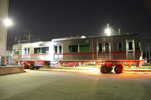 ク4017が検車区に到着