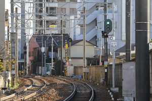三郷駅手前の閉塞信号機