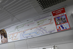 車内の英語版路線図