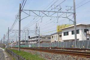 大森側の仮線工事開始地点