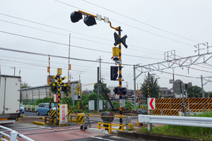 喜多山2号踏切に設置された警報機