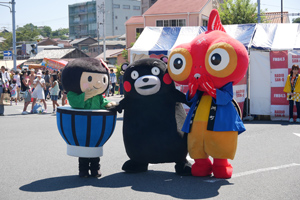 せとちゃんとくまモンとふれきんちゃん