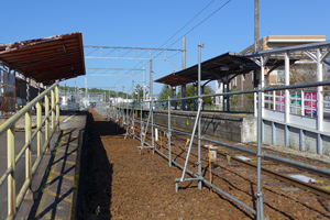 喜多山駅構内も柵設置