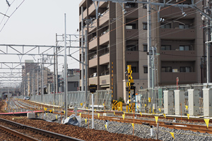 信号機用の柱を設置