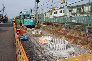 地面に出ている基礎杭