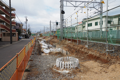 地面に出ている基礎杭